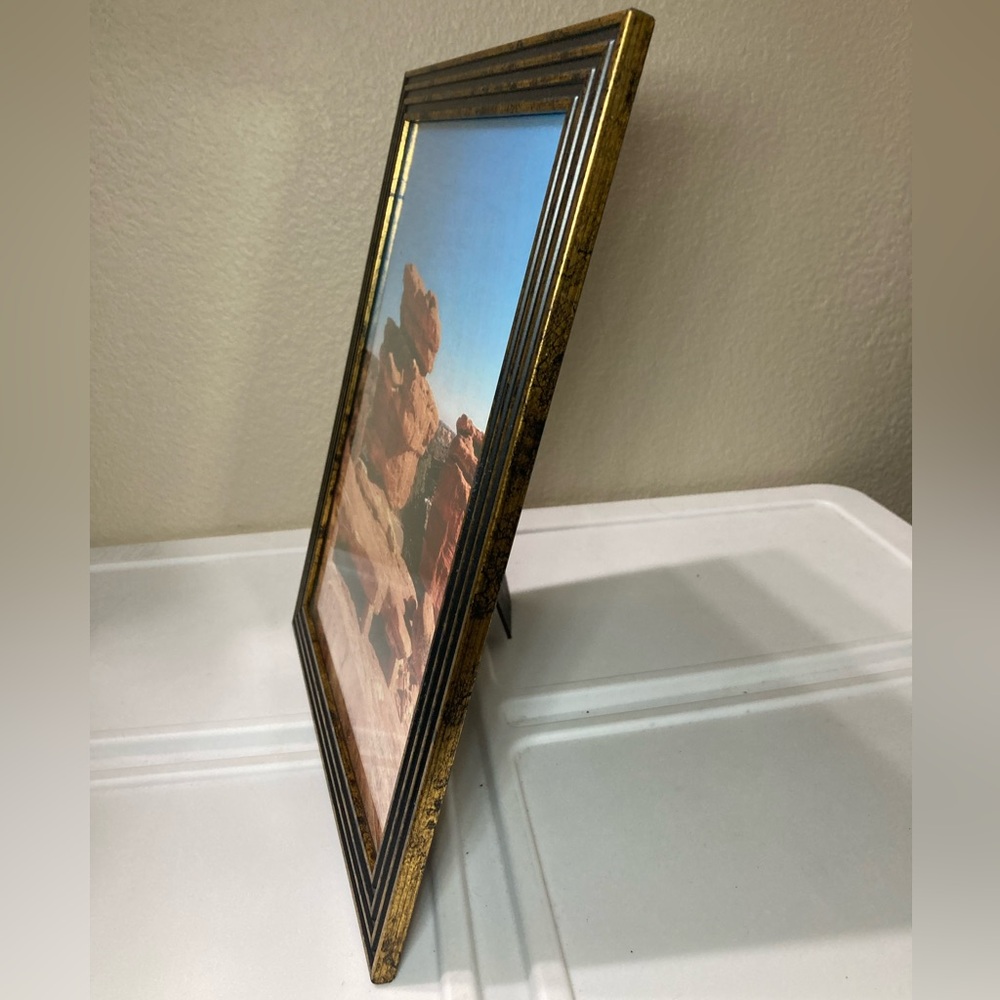 Gold and Black Picture Frame with Scenic Photo - Picture 3 of 7